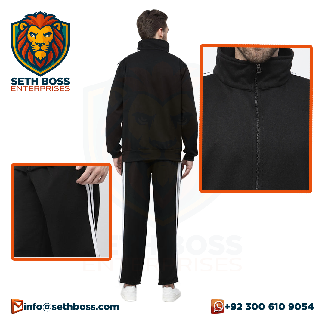 SETH BOSS Jet Black Premium Fleece Athletic Gym Tracksuit Slim-Fit Athleisure Urban Tech Utility Cargo Heritage Performance Modern Tapered All season best seller 02